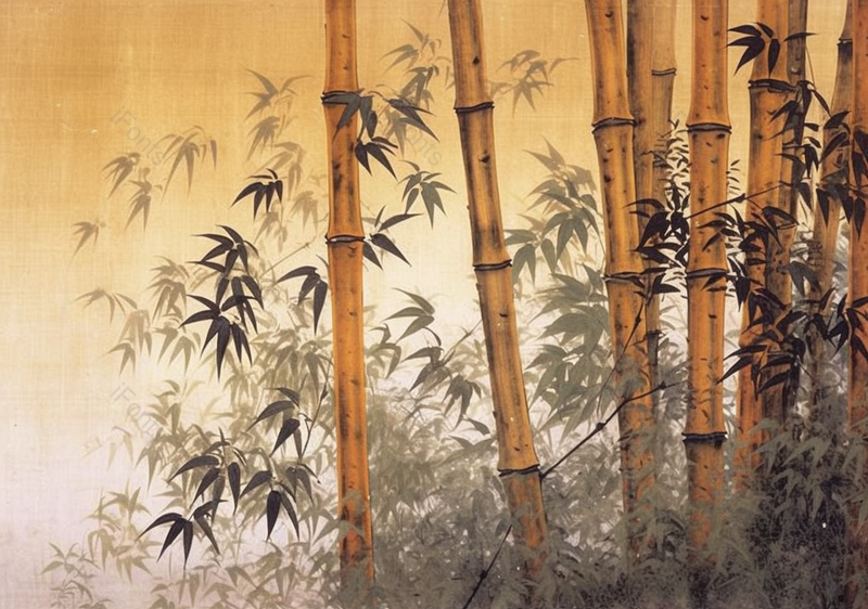 手绘国风意境彩色的竹子竹林山水风景文艺插画,插画/手绘图,插画/手绘图库,插画/手绘图下载,插画/手绘